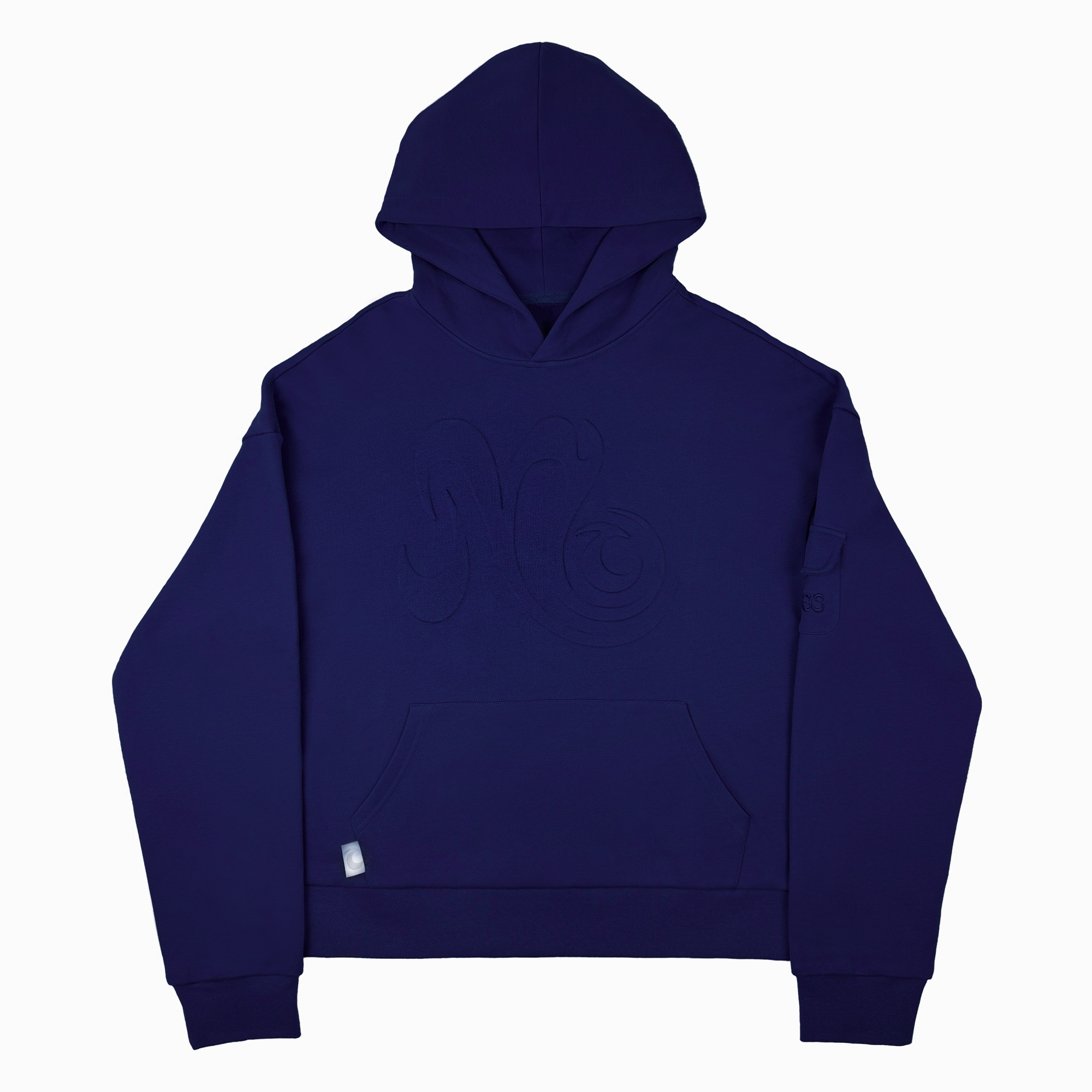 EMBOSSED HOODIE - DARK BLUE