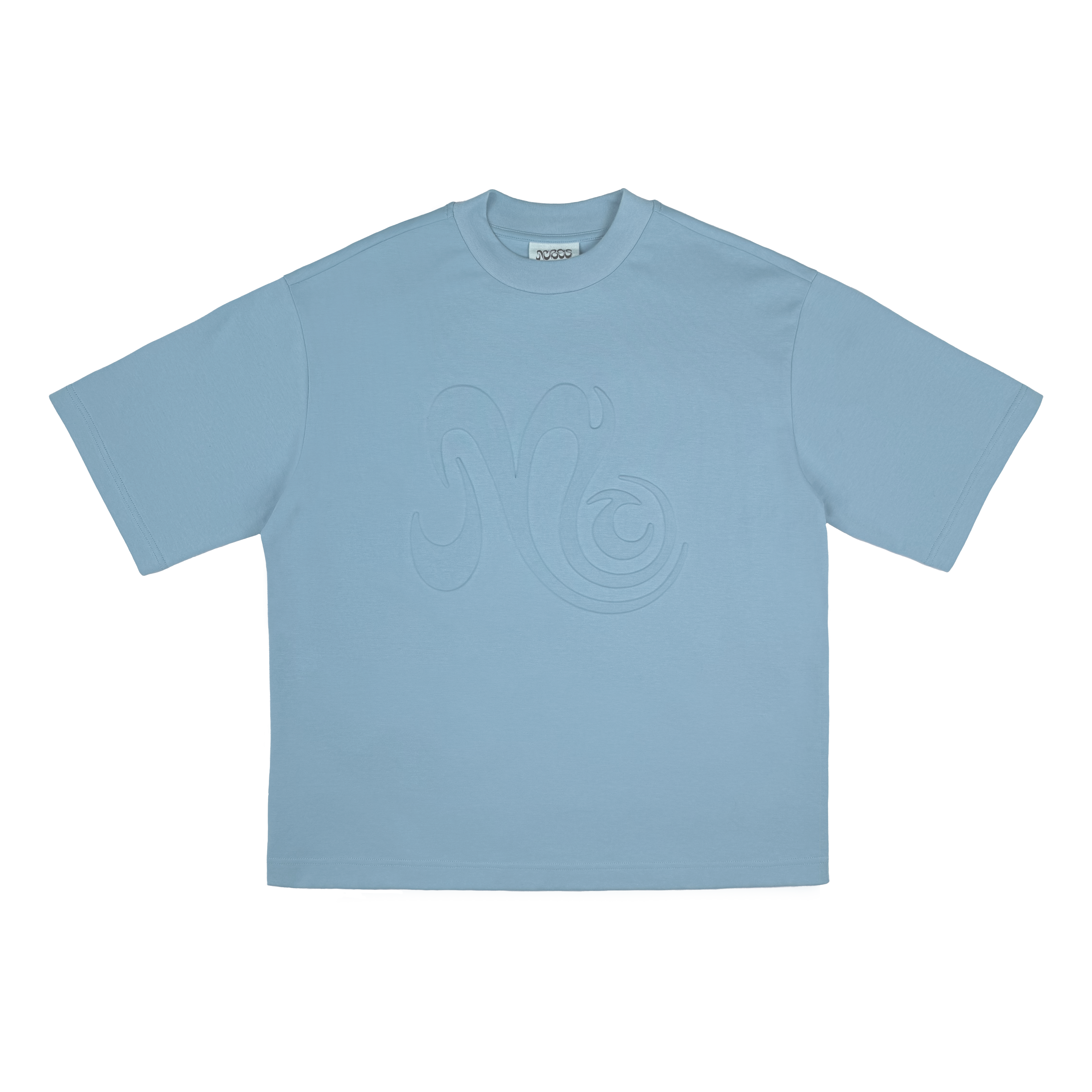 EMBOSSED TEE - LIGHT BLUE