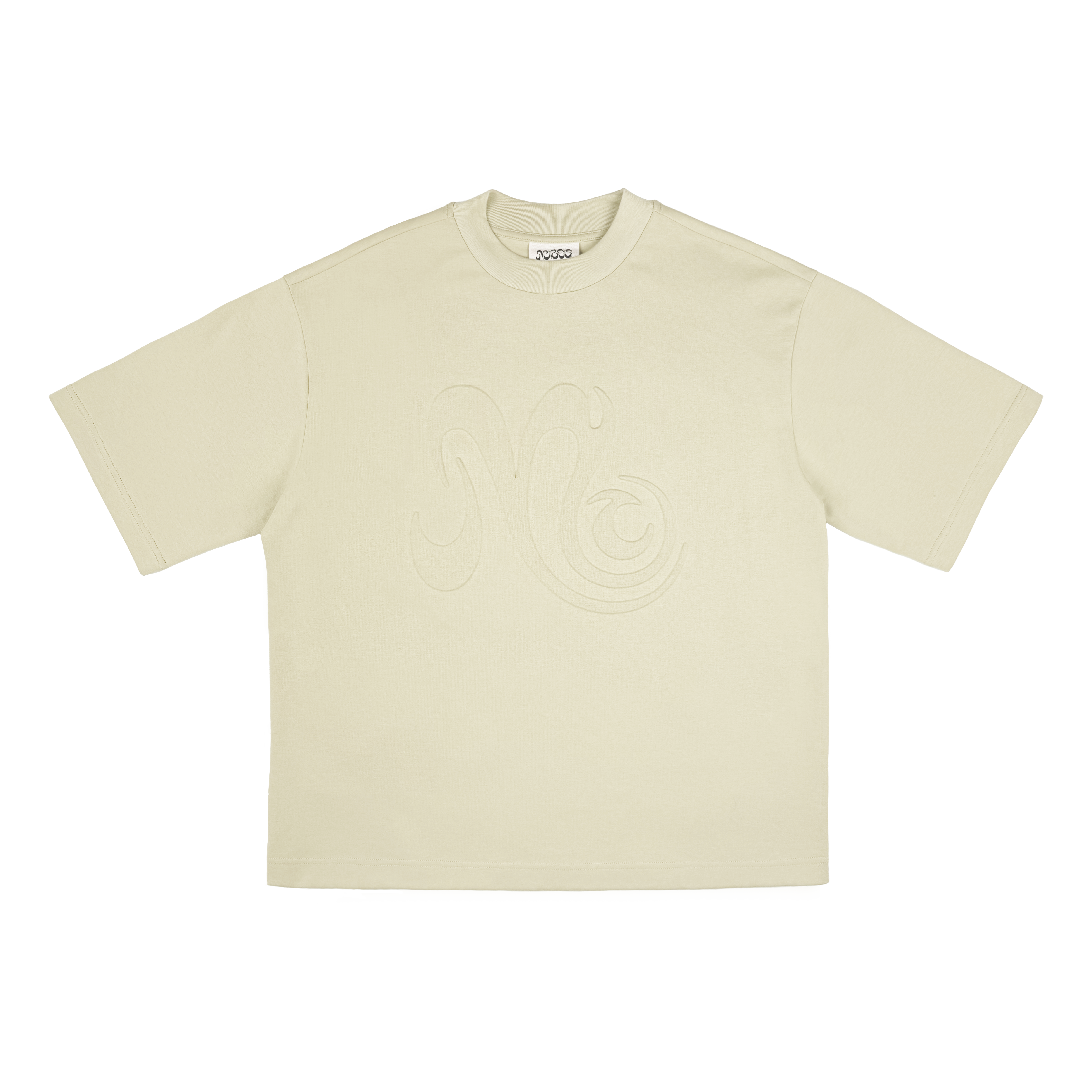 EMBOSSED TEE - CREAM